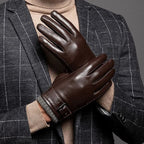 Leather Gloves With Cashmere Cuffs