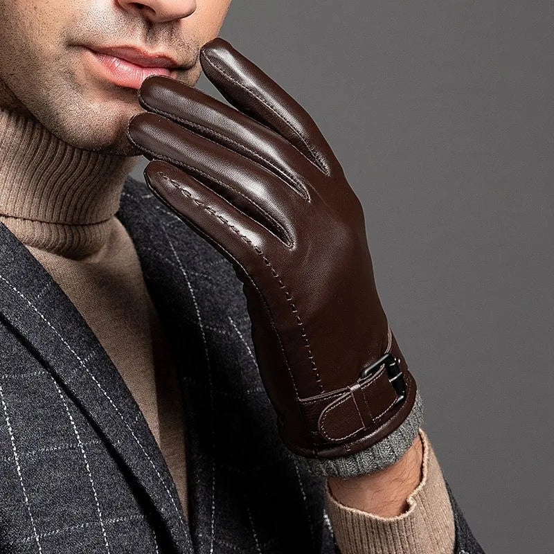 Leather Gloves With Cashmere Cuffs