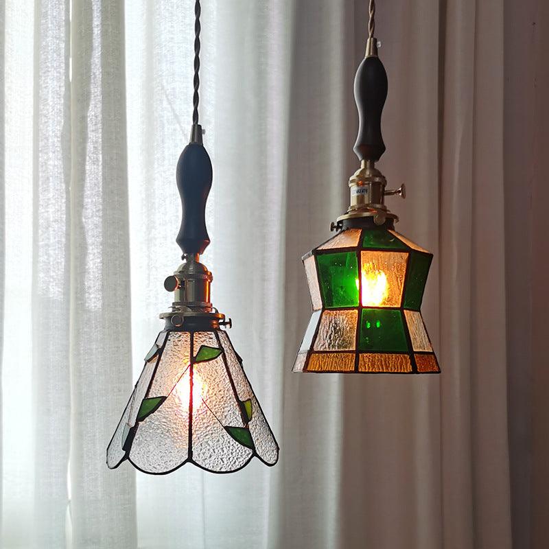 Mirella | Vintage Stained Glass LED Pendant Light, Bulb Included