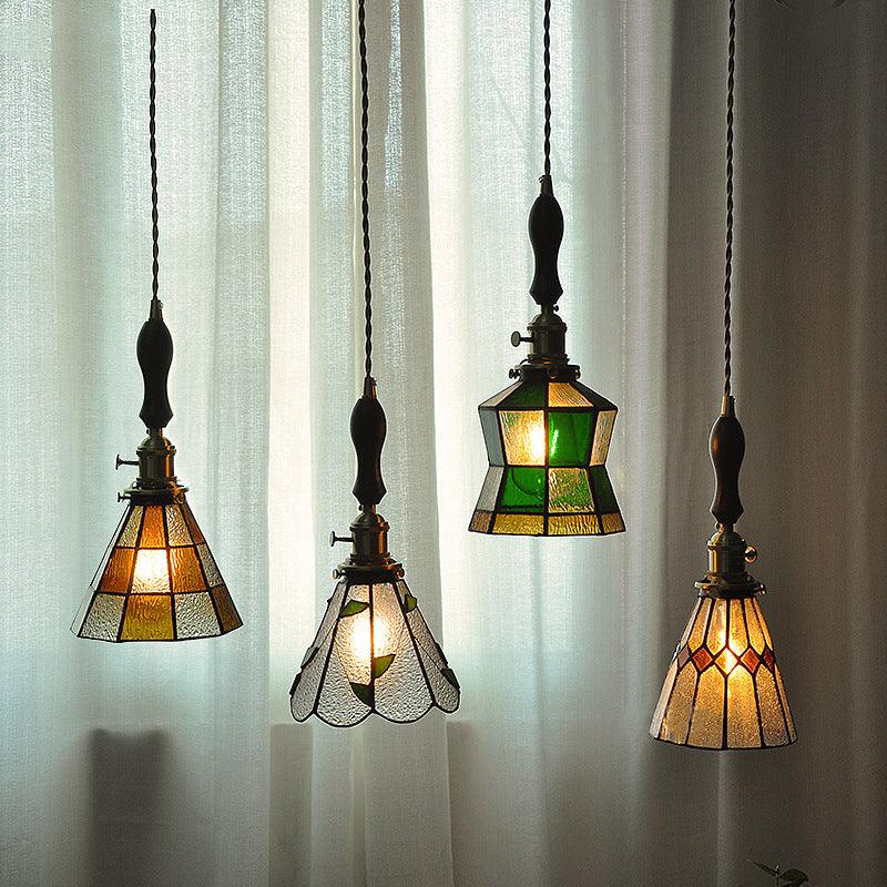 Mirella | Vintage Stained Glass LED Pendant Light, Bulb Included