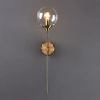 Glass Torch Wall Light in Brass