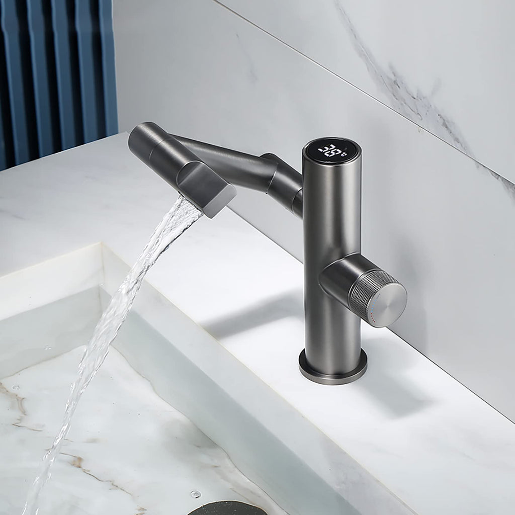 Nerova | Smart Single-Hole Bathroom Faucet with Temperature Readout