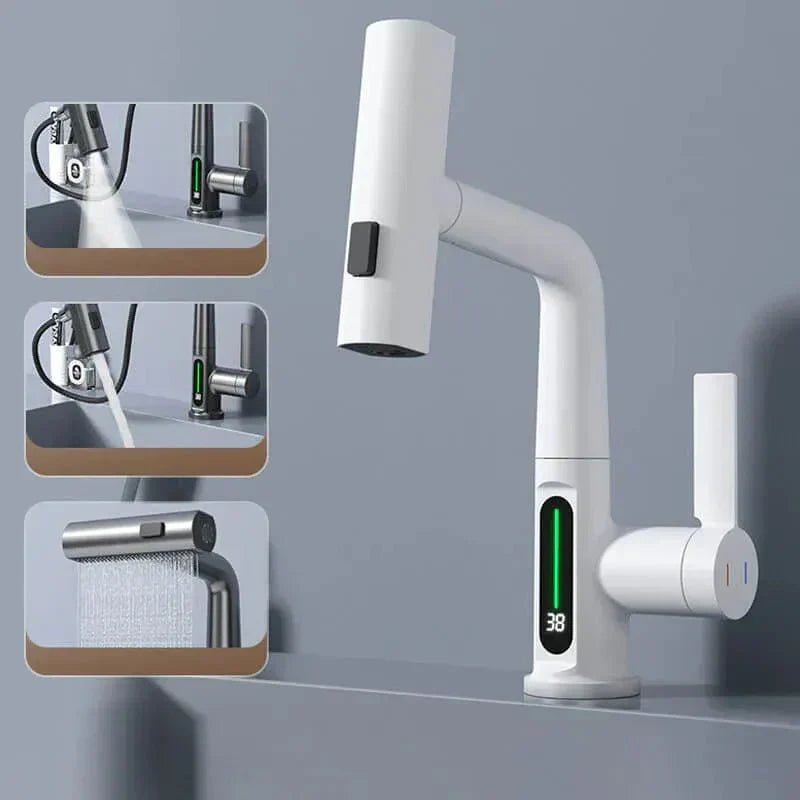 AquaLuxe Digital Waterfall Faucet