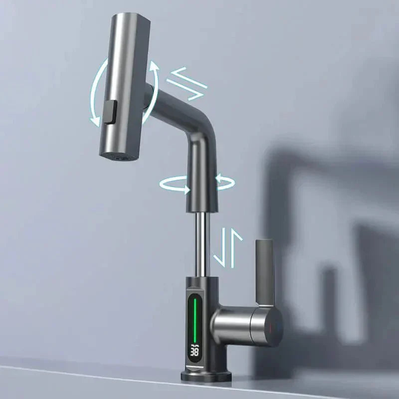 AquaLuxe Digital Waterfall Faucet