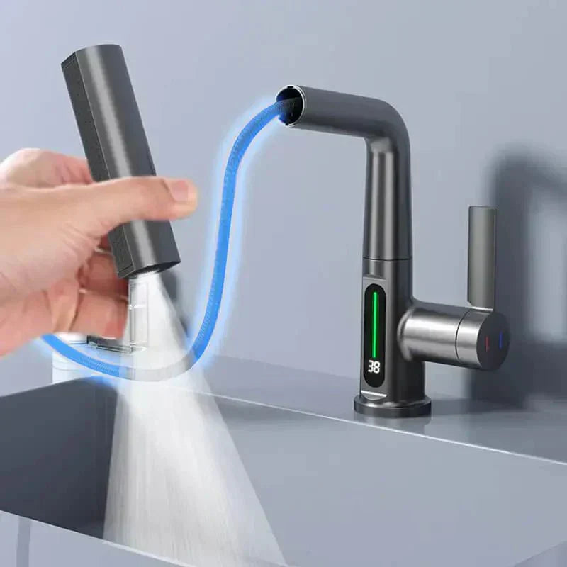 AquaLuxe Digital Waterfall Faucet