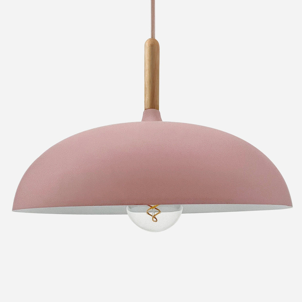 Aurelle Soft Pastel Collection Pendant Lamps in Metal and Wood