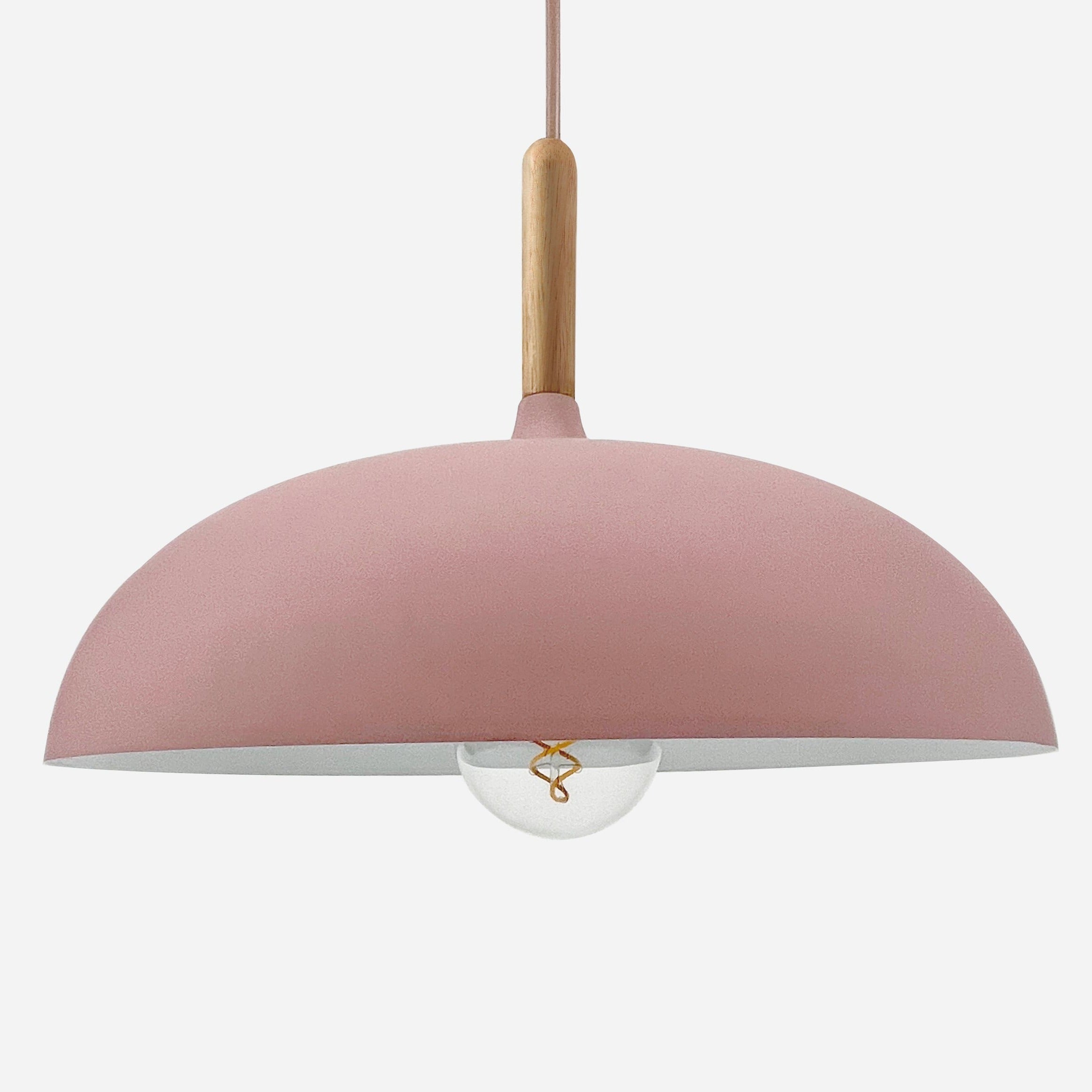 Aurelle Soft Pastel Collection Pendant Lamps in Metal and Wood