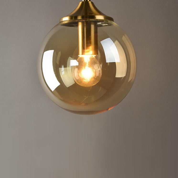 Glass Torch Wall Light in Brass