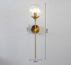Glass Torch Wall Light in Brass