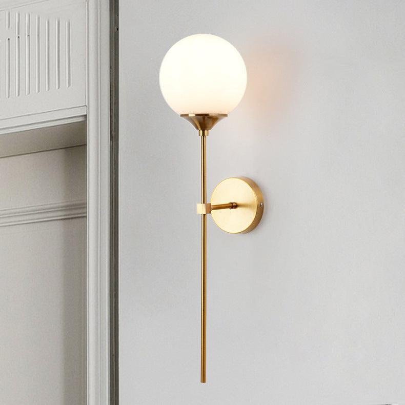 Glass Torch Wall Light in Brass