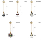 Mirella | Vintage Stained Glass LED Pendant Light, Bulb Included