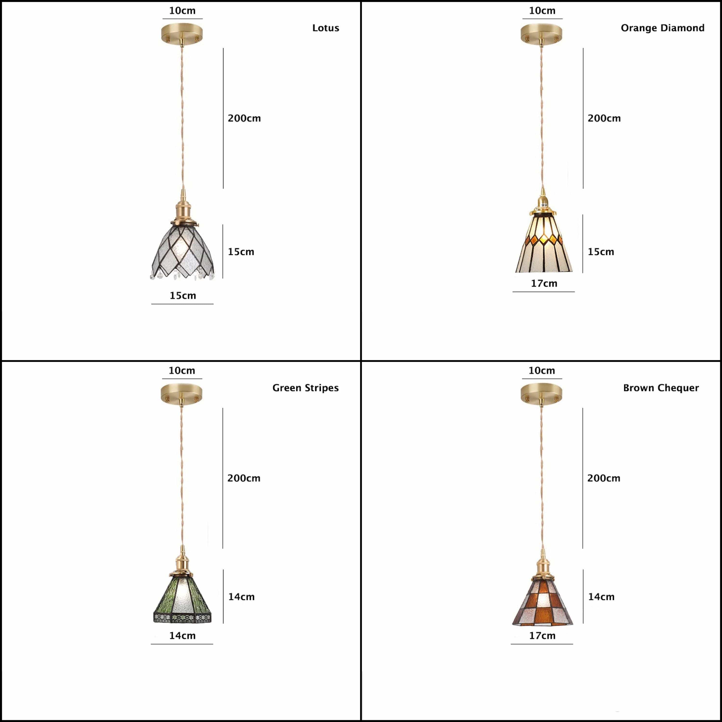 Mirella | Vintage Stained Glass LED Pendant Light, Bulb Included