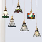 Mirella | Vintage Stained Glass LED Pendant Light, Bulb Included