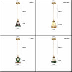 Mirella | Vintage Stained Glass LED Pendant Light, Bulb Included