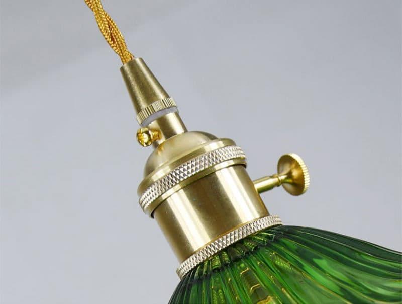 Calista Glass Hibiscus Flower Pendant Light in Vintage Style, LED Bulb Included