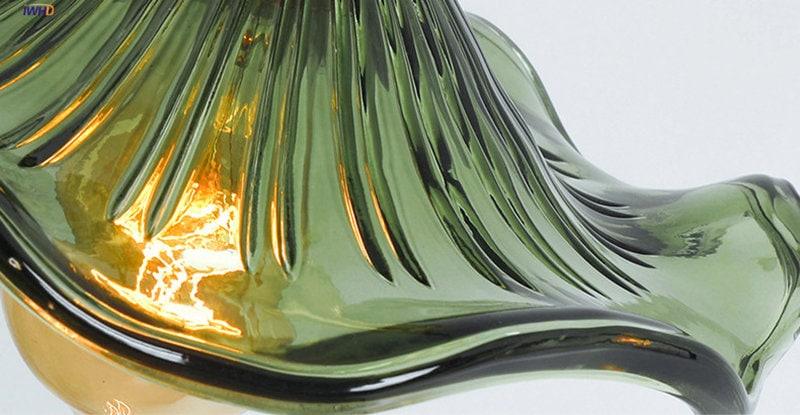 Calista Glass Hibiscus Flower Pendant Light in Vintage Style, LED Bulb Included