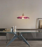 Lunara Violet Glass Sunflower Pendant Light, Retro-Style LED with Bulb Included