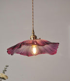 Lunara Violet Glass Sunflower Pendant Light, Retro-Style LED with Bulb Included