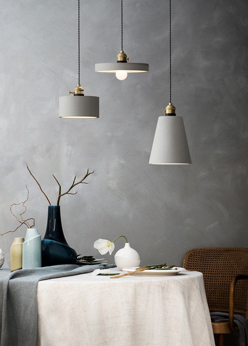 Kelda Handcrafted Cement Pendant LED Light in Nordic Style - Bulb Included