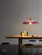 Lunara Violet Glass Sunflower Pendant Light, Retro-Style LED with Bulb Included