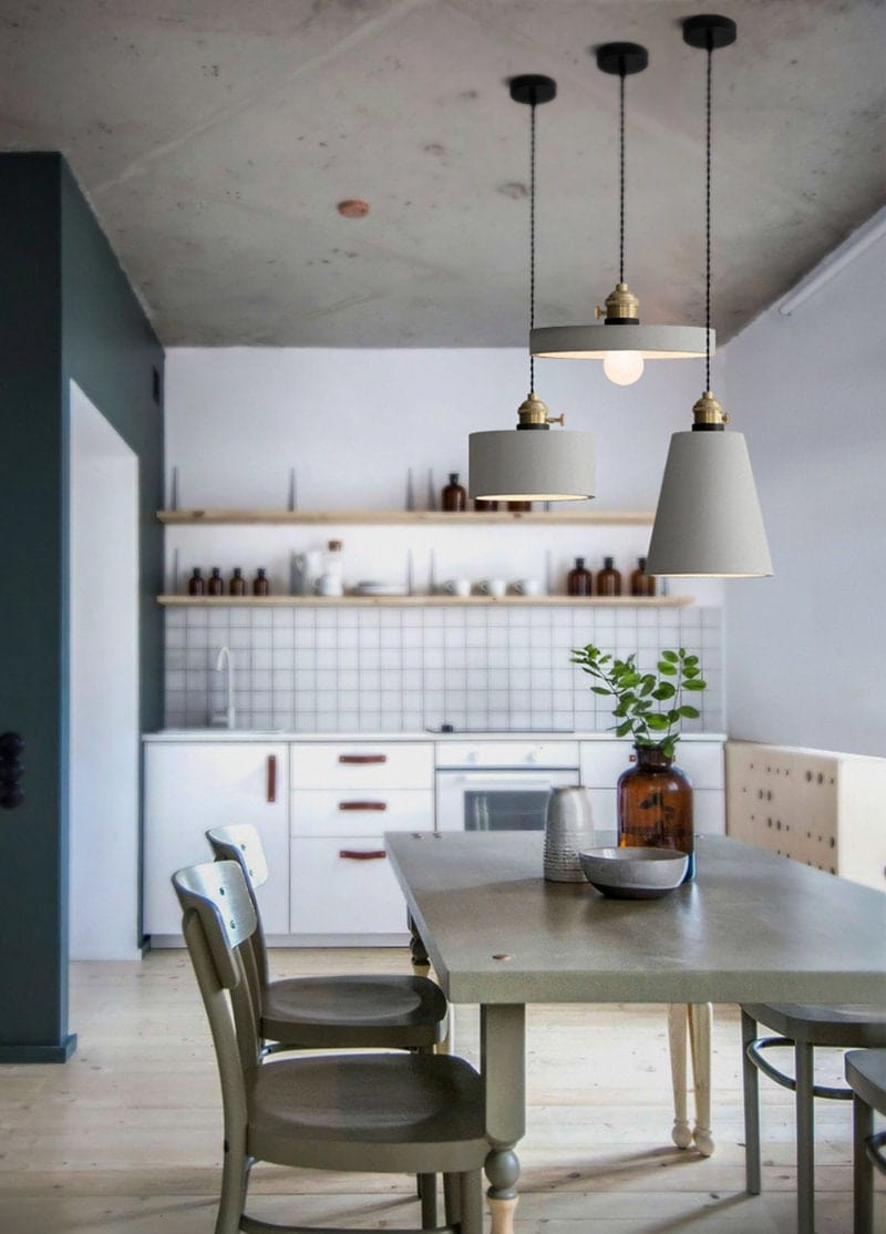 Kelda Handcrafted Cement Pendant LED Light in Nordic Style - Bulb Included