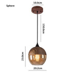 Lumina Nordic Metal LED Pendant Light with Woody Design, Tea-Tinted Glass Shade and Bulb Included