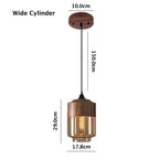 Lumina Nordic Metal LED Pendant Light with Woody Design, Tea-Tinted Glass Shade and Bulb Included