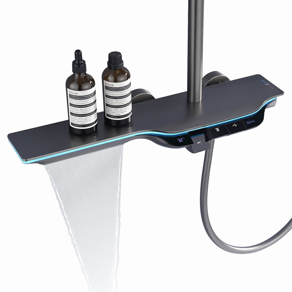 LED Shower System With Temperature Control