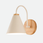 Maris | Curved Wood and Metal Wall Sconce