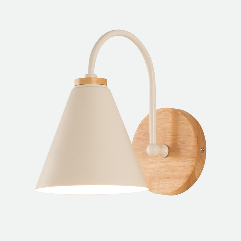 Maris | Curved Wood and Metal Wall Sconce
