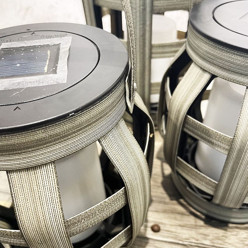 Kirel | Cross-Weave Rattan Solar Outdoor Light