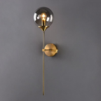 Glass Torch Wall Light in Brass