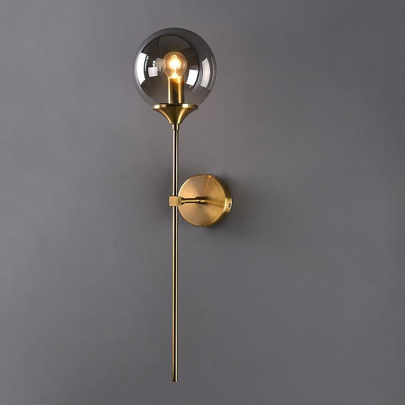 Glass Torch Wall Light in Brass