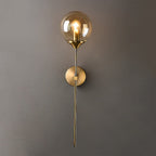 Glass Torch Wall Light in Brass