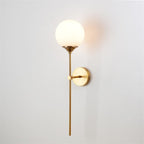 Glass Torch Wall Light in Brass