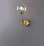Glass Torch Wall Light in Brass