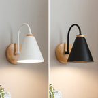 Maris | Curved Wood and Metal Wall Sconce