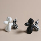 Premium Hand Painted Black and White Resin Balloon Dog Sculpture
