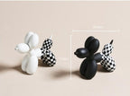 Premium Hand Painted Black and White Resin Balloon Dog Sculpture