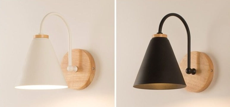 Maris | Curved Wood and Metal Wall Sconce