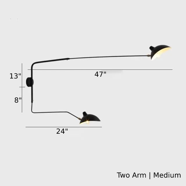 Marlo Duckbill Wall Light With Swing Arms