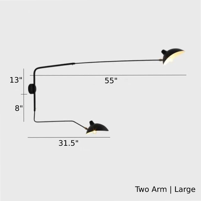 Marlo Duckbill Wall Light With Swing Arms