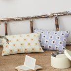 Lumbar Pillow Cover with Daisy Embroidery