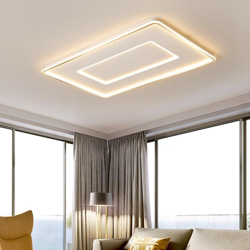 Rectangular Ceiling Light With Geometric Design