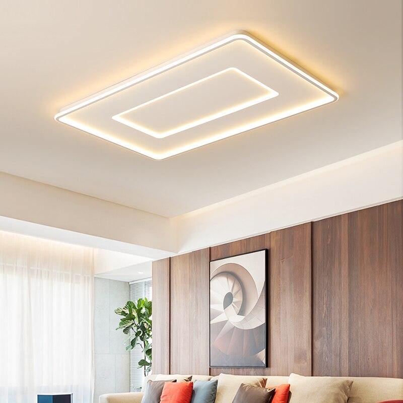 Rectangular Ceiling Light With Geometric Design