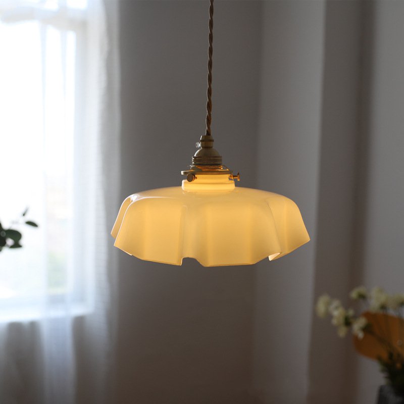 Elowen | Retro Draped Flower Glass Ceiling And Pendant Light