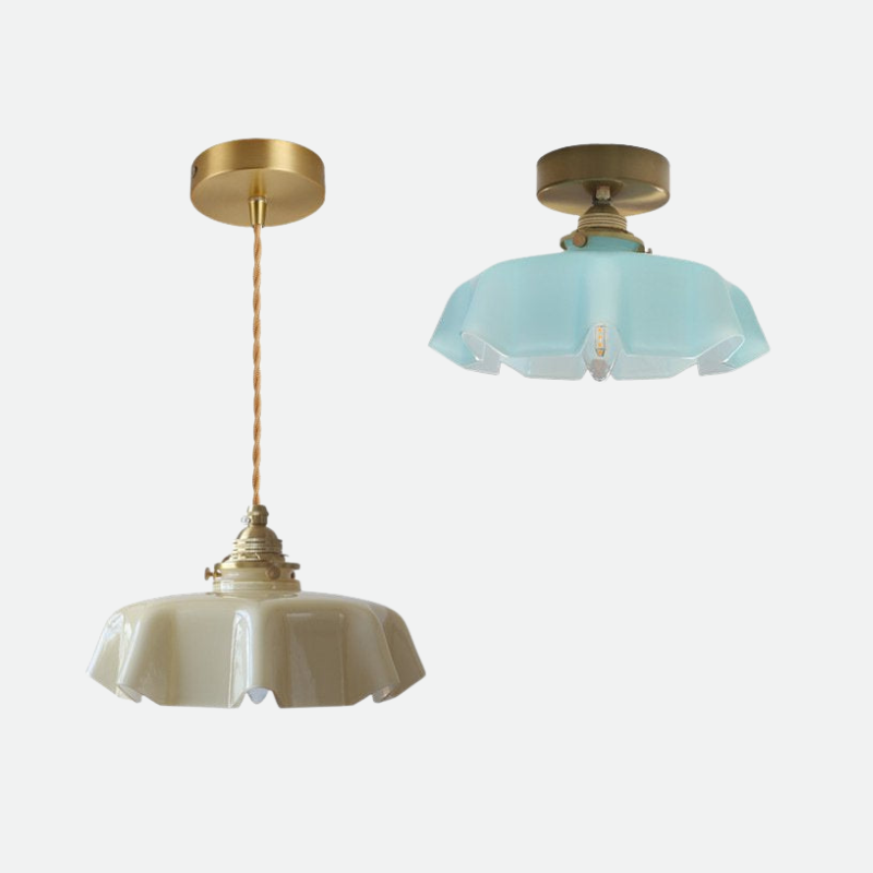 Elowen | Retro Draped Flower Glass Ceiling And Pendant Light