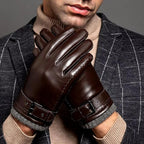 Leather Gloves With Cashmere Cuffs
