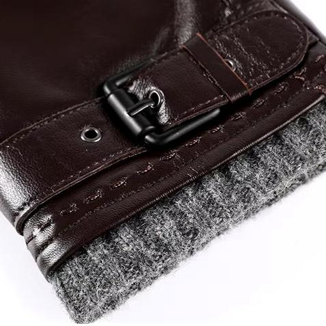 Leather Gloves With Cashmere Cuffs