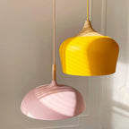 Aurelle Soft Pastel Collection Pendant Lamps in Metal and Wood